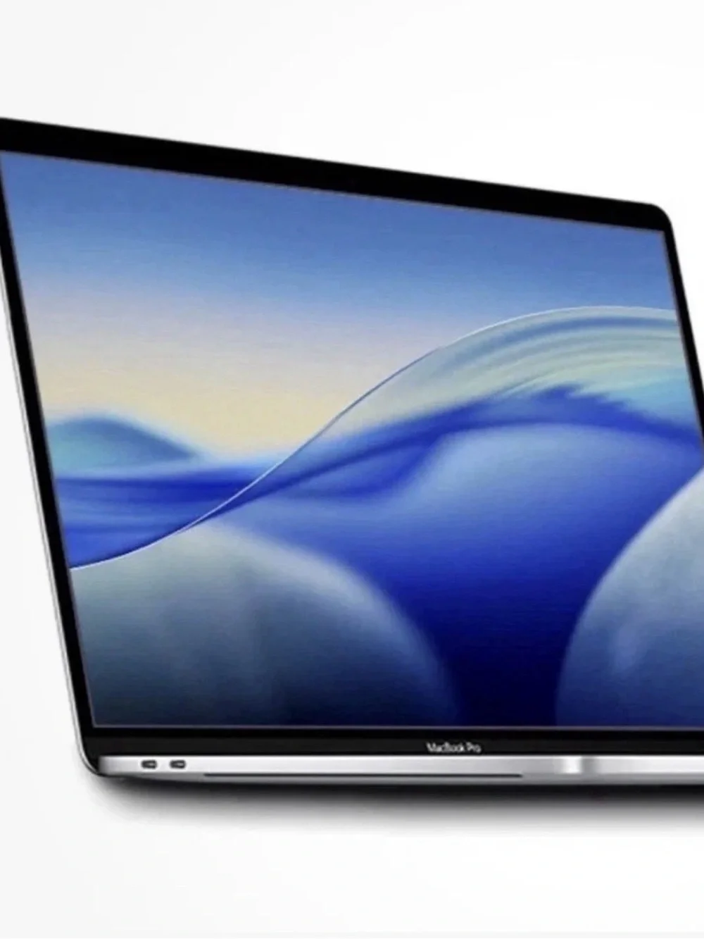 Apple MacBook Pro in Silver with Blue Display